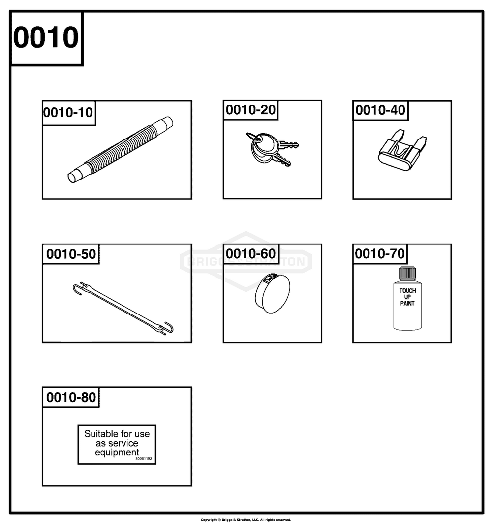 Manuals And Accessories Group Diagram and Parts List for 040496-02  Briggs and Stratton Generator